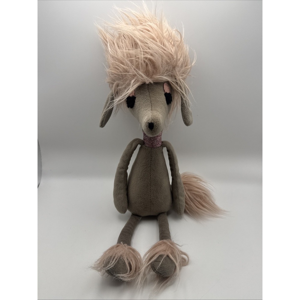 Jellycat Penelope Poodle 16" Plush Stuffed Animal Pink Brown Dog Excellent